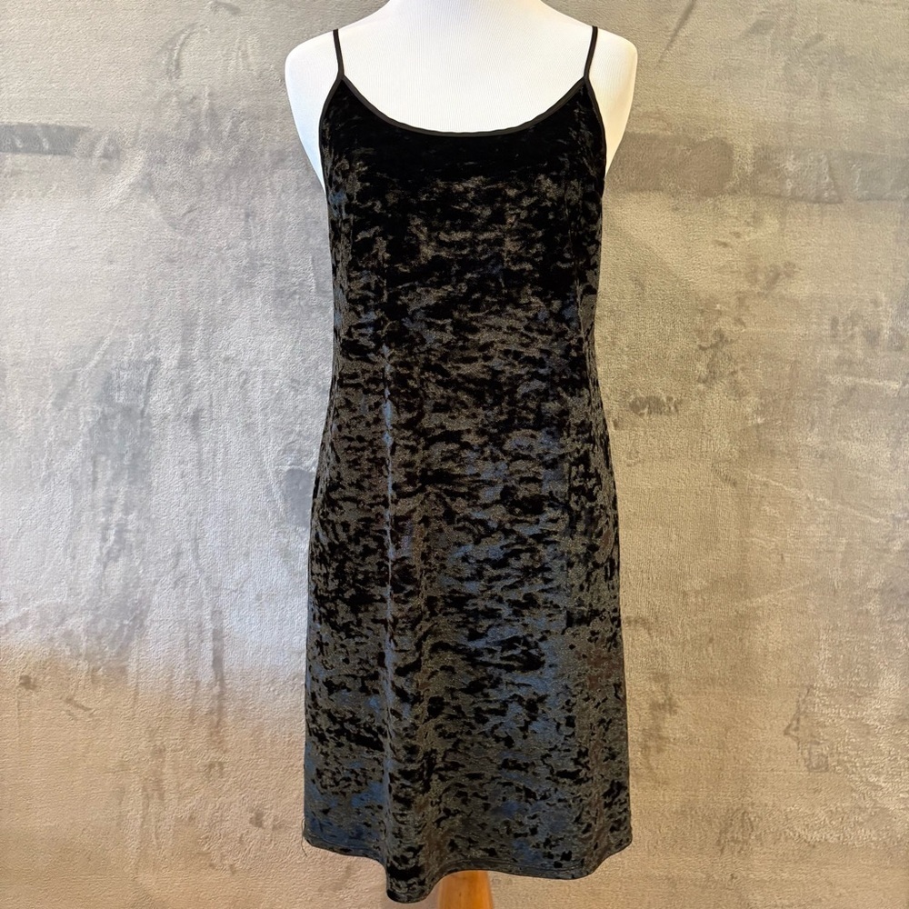 Victoria's Secret VS Velvet Sleek Black Satin Mini Dress Sz S